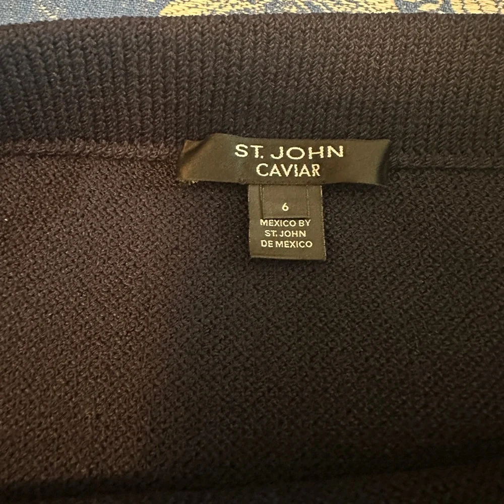 St John Elegant Navy Blue Women's Skirt - Picture 3 of 5